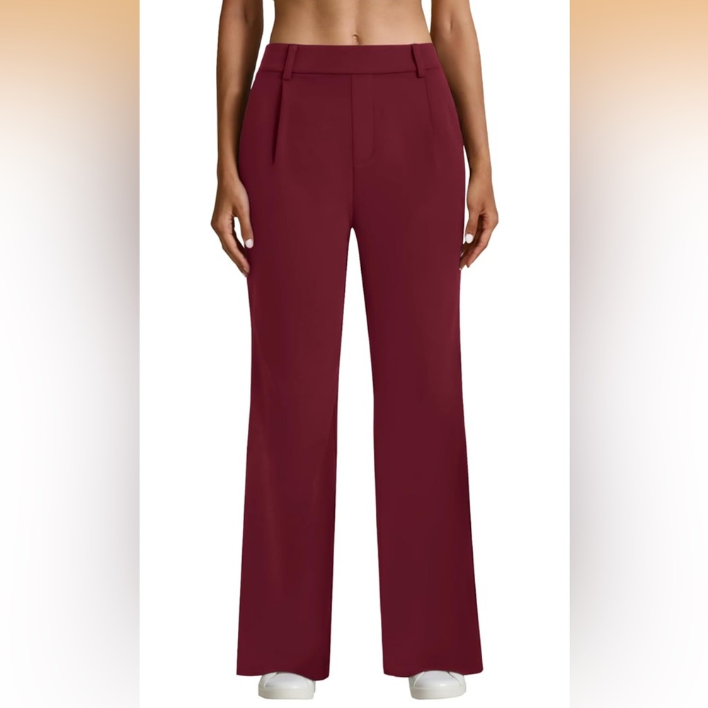 Women's Wide Leg Pants in Burgundy